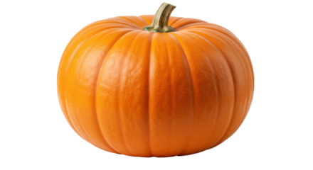 Vibrant orange pumpkin isolated on white background ideal for autumn decoration