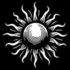 Rough sketch silhouette of the sun