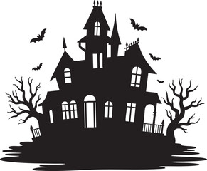 Silhouette Halloween house