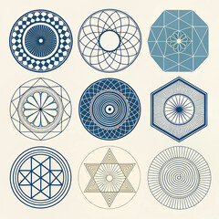 Geometric Abstract Shape Vector Bundle | 8 Modern Design Icons for T-Shirts & Posters