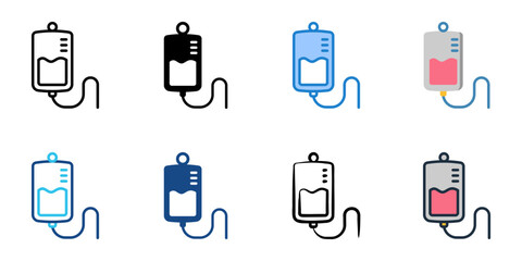 IV Drip icon set multiple style collection 