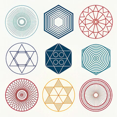 Geometric Abstract Shape Vector Bundle | 8 Modern Design Icons for T-Shirts & Posters