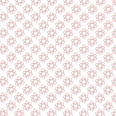 Background of seamless patterns of scientific atomic symbols, electrons in chemistry, chemical compounds.