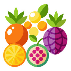 Vibrant flat design assortment of fresh fruits