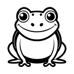 Cute cartoon frog with big eyes and a smile
