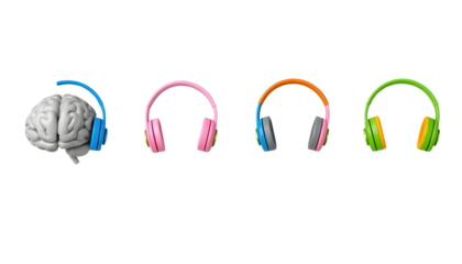 Brain Listening Colorful Headphones Concept
