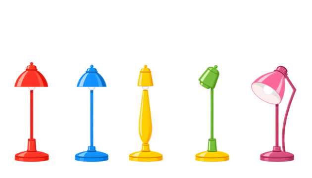 Collection of Colorful Cartoon Lamps for Home and Office Decor