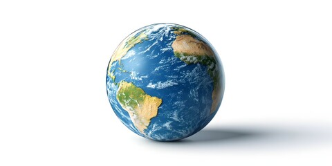 Fototapeta premium Spinning Earth on a white background.