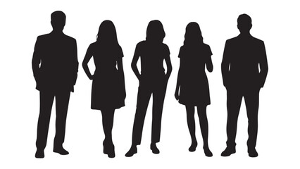 Adult people silhouettes vector illustration. group of adult people silhouettes