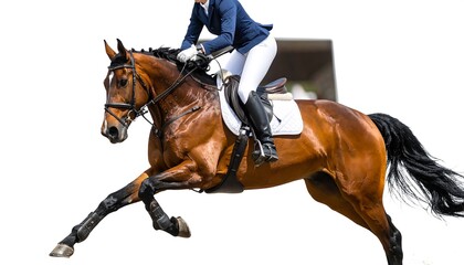 Equestrian Elegance: A horse and rider soaring through the air gracefully