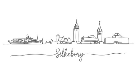 Obraz premium Silkeborg Skyline Denmark Minimalist.