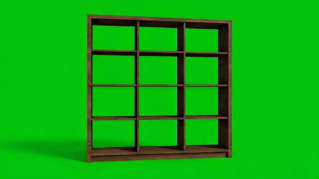 Brown wooden bookcase mockup