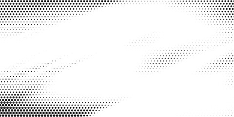 Halftone gradient. Dotted gradient, smooth dots spraying and halftones dot background seamless horizontal geometric pattern vector template set