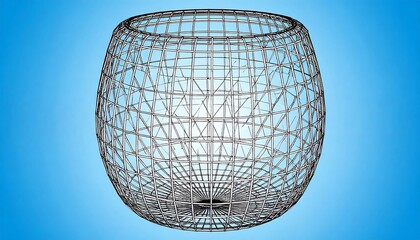 Abstract wireframe sphere against a light blue background