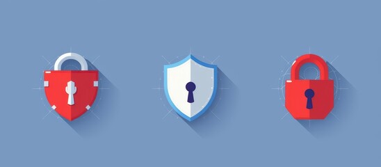 Colorful padlocks on a blue background representing security and protection.