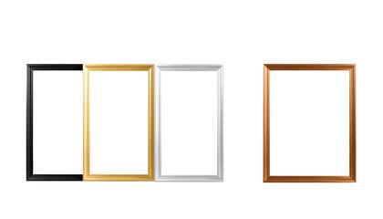 Picture frames collection with different colors for presentation