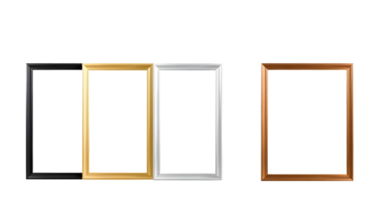 Picture frames collection with different colors for presentation