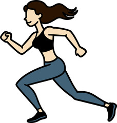 young woman running