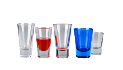 Shot Glasses Collection Variety of Empty and Filled Vessels