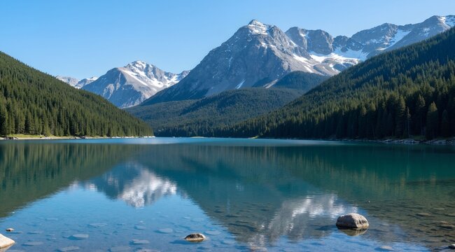 mountain lake in yosemite national park