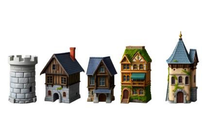 Fantasy Medieval Village Buildings Set