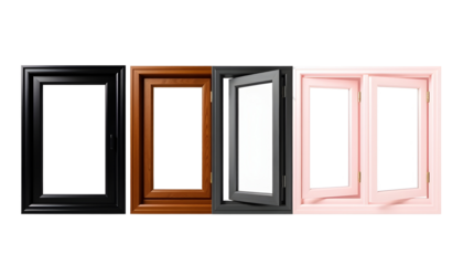 Assortment of Window Frames in Various Colors