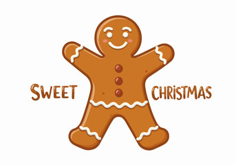 Gingerbread man with transparent background