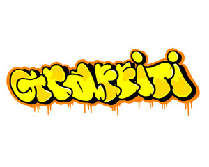 textured graffiti bubble style letters isolated design