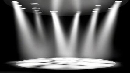 Dramatic spotlight illumination on a stage with soft shadows creating a theatrical atmosphere