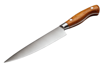 Chef's knife with wooden handle