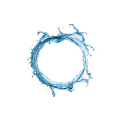 Obraz premium Water splash forming a perfect circular shape