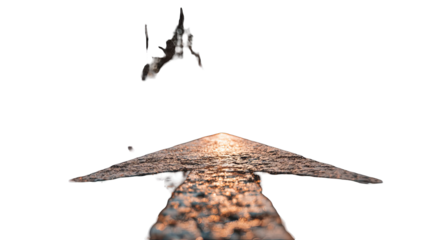 Sunrise path, upward arrow shape