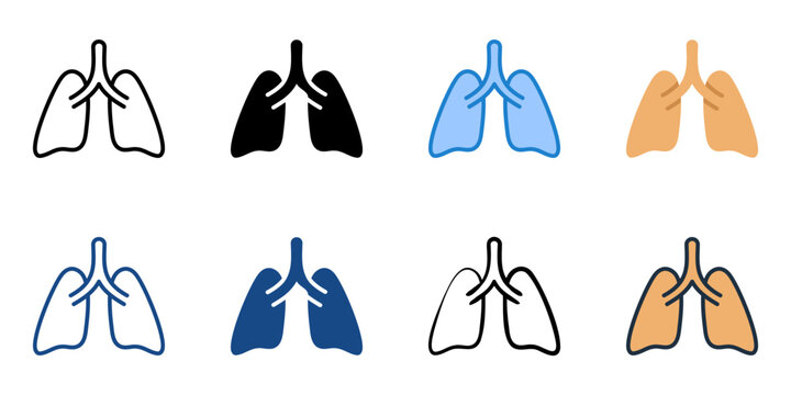 Healthy Lungs icon set multiple style collection 
