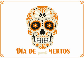 Dia de muertos skull with transparent background