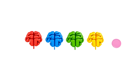Colorful Brains and a Pink Circle - Conceptual Thought and Ideas