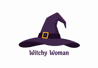Fototapeta premium Purple witch hat with transparent background