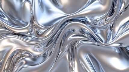 Liquid metal texture creates a seamless silver background.