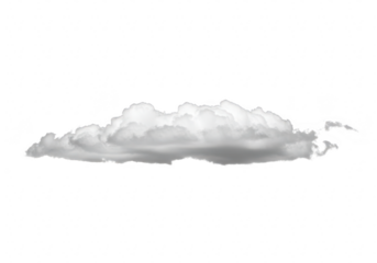 Fluffy white cumulus cloud isolated on transparent background