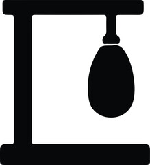 Illustrator Vector Punching bag hanging on frame stand sport silhouette