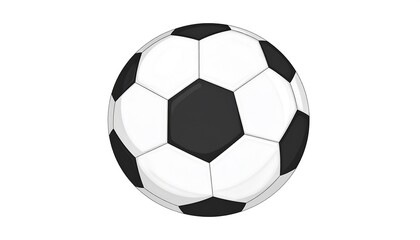 Fototapeta premium Illustration of a classic black and white soccer ball on a clean white background