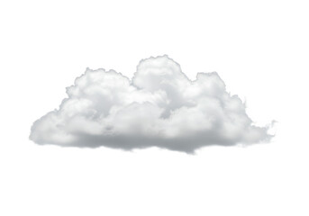 Single fluffy white cumulus cloud, isolated on transparent background