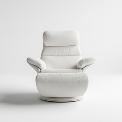 Luxurious white leather armchair for a comfortable and stylish home interior design