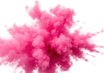 Naklejka premium Pink smoke bomb explosion isolated on transparent background