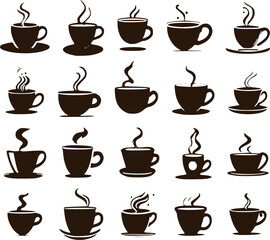 Coffee Cup Icons – Minimalist Style Set