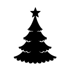 Create elegant Christmas magic with this simple tree silhouette for modern holiday designs and festive projects