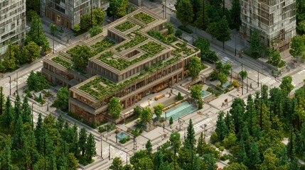 Fototapeta premium Sustainable urban building complex
