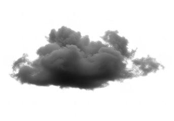 Dark stormy cloud isolated on transparent background