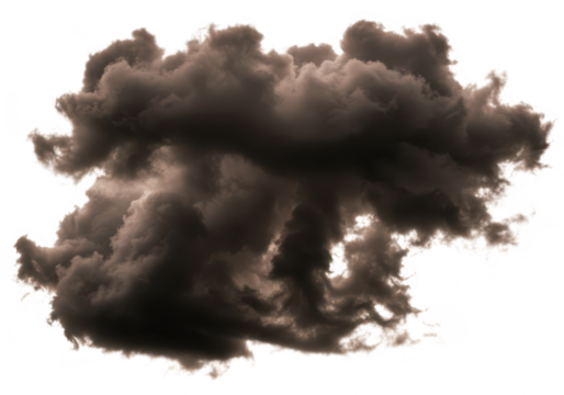 Dark storm cloud isolated on transparent background
