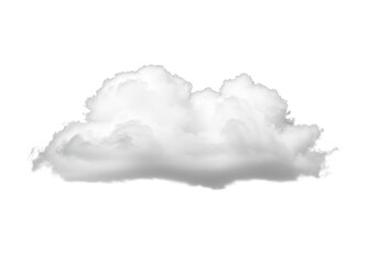 A single fluffy white cloud isolated on a transparent background