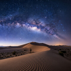 night view in the desert
